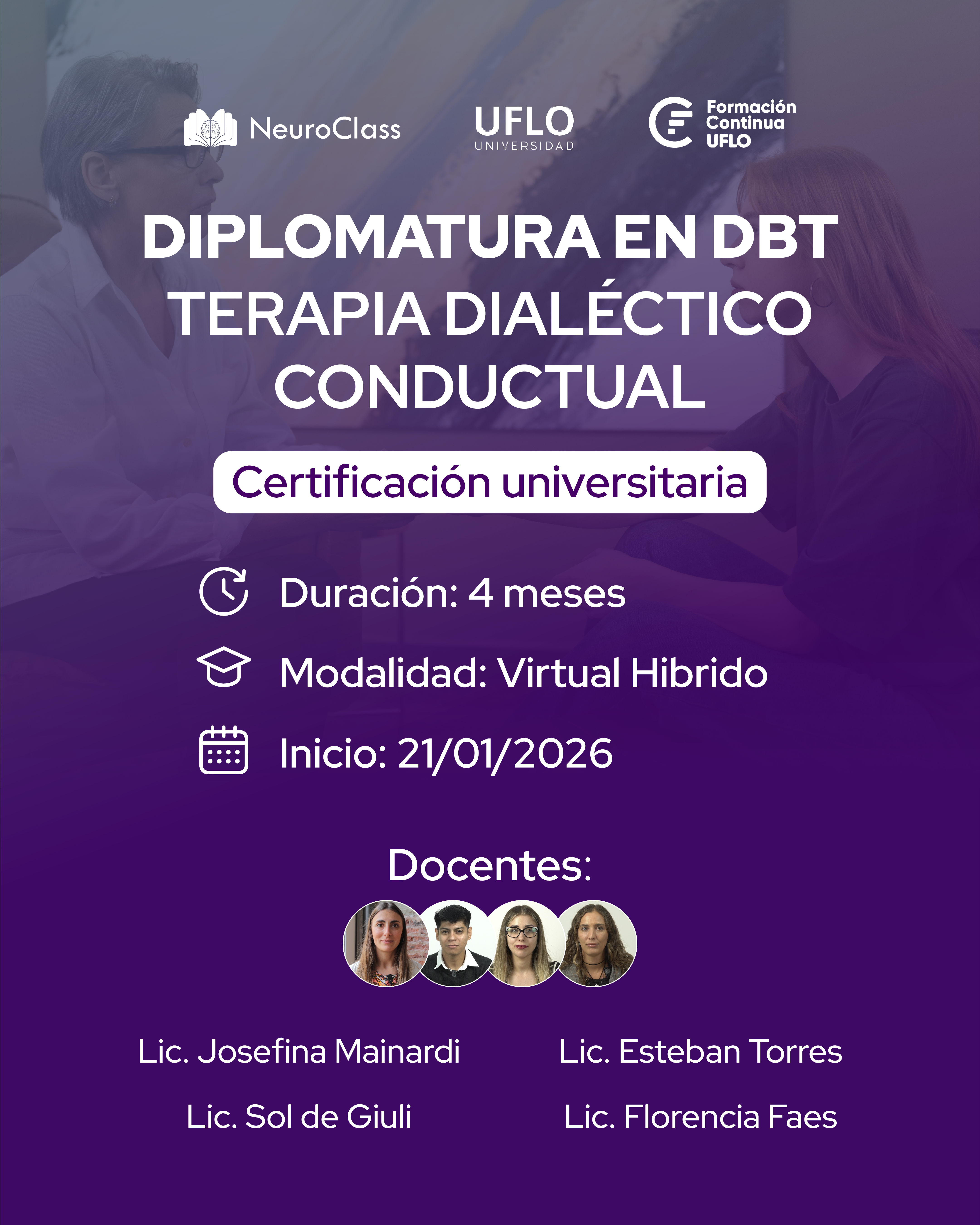 Diplomatura en DBT: Terapia Dialéctico-Conductual